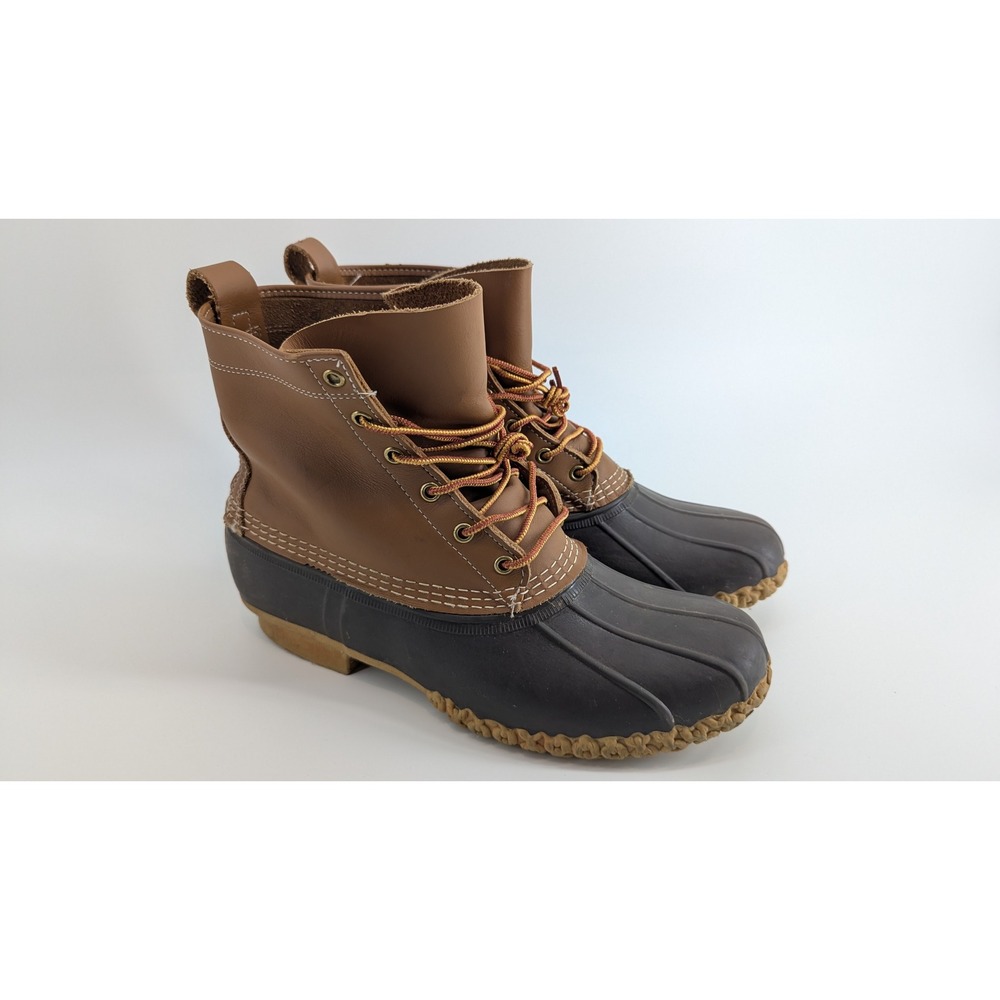 LL Bean Boots 6 Inch Duck Boots Mens 7 M Brown Tan Waterproof Made in Maine
